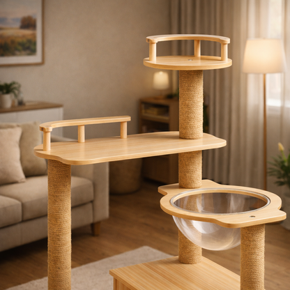 Arbre à Chat en Bois 170 cm