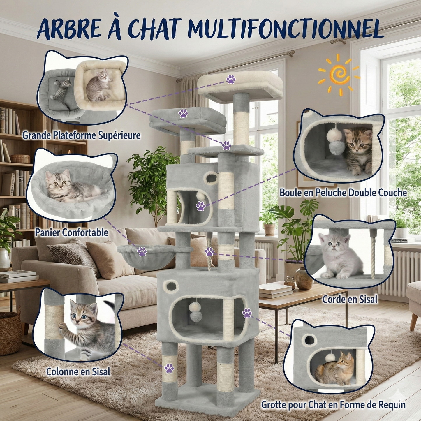 Arbre à Chat Design 159 cm