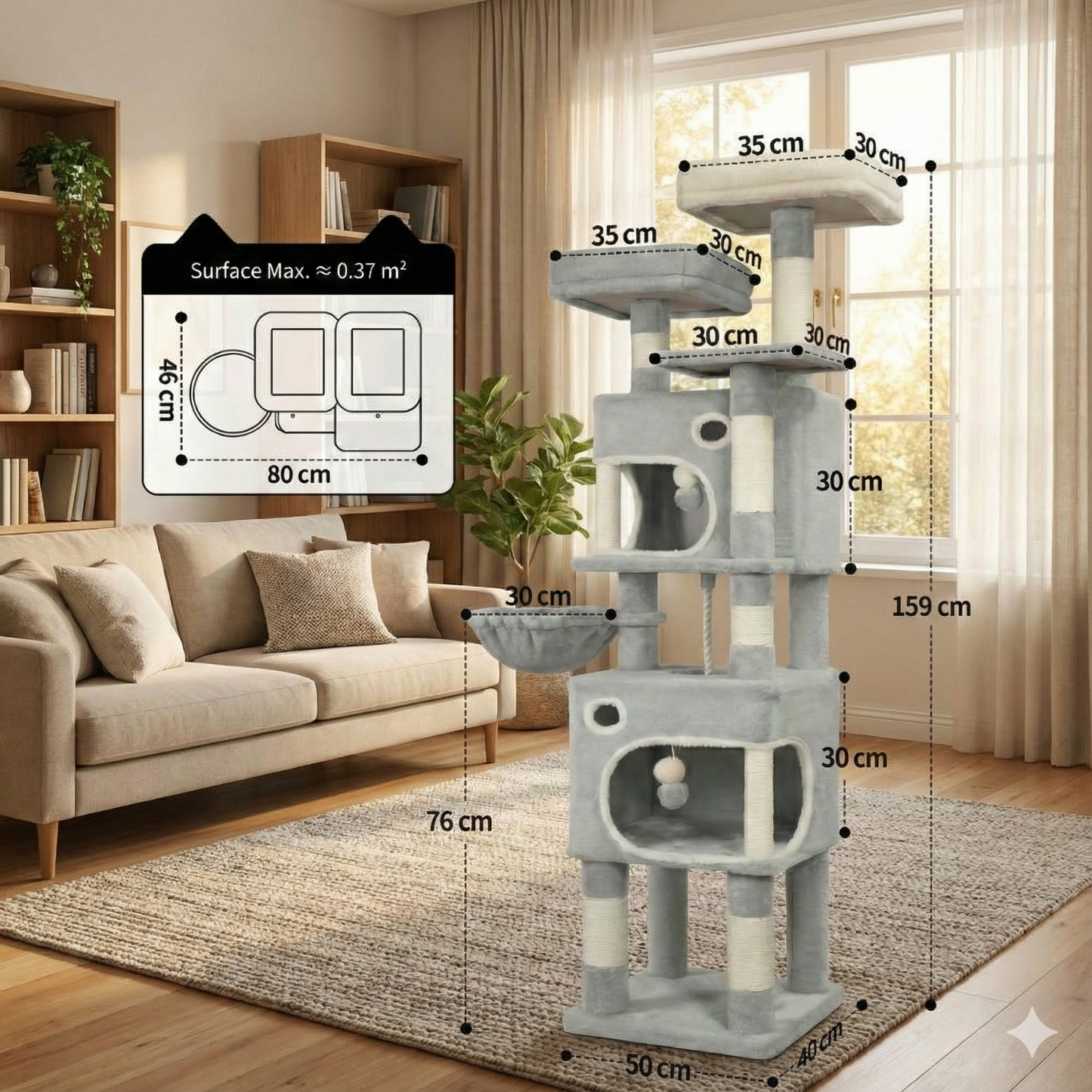 Arbre à Chat Design 159 cm